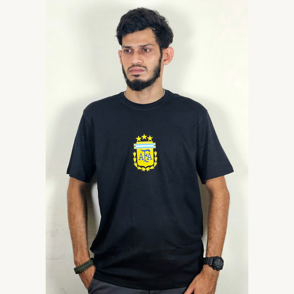 Argentina Black T-Shirt - 200GSM
