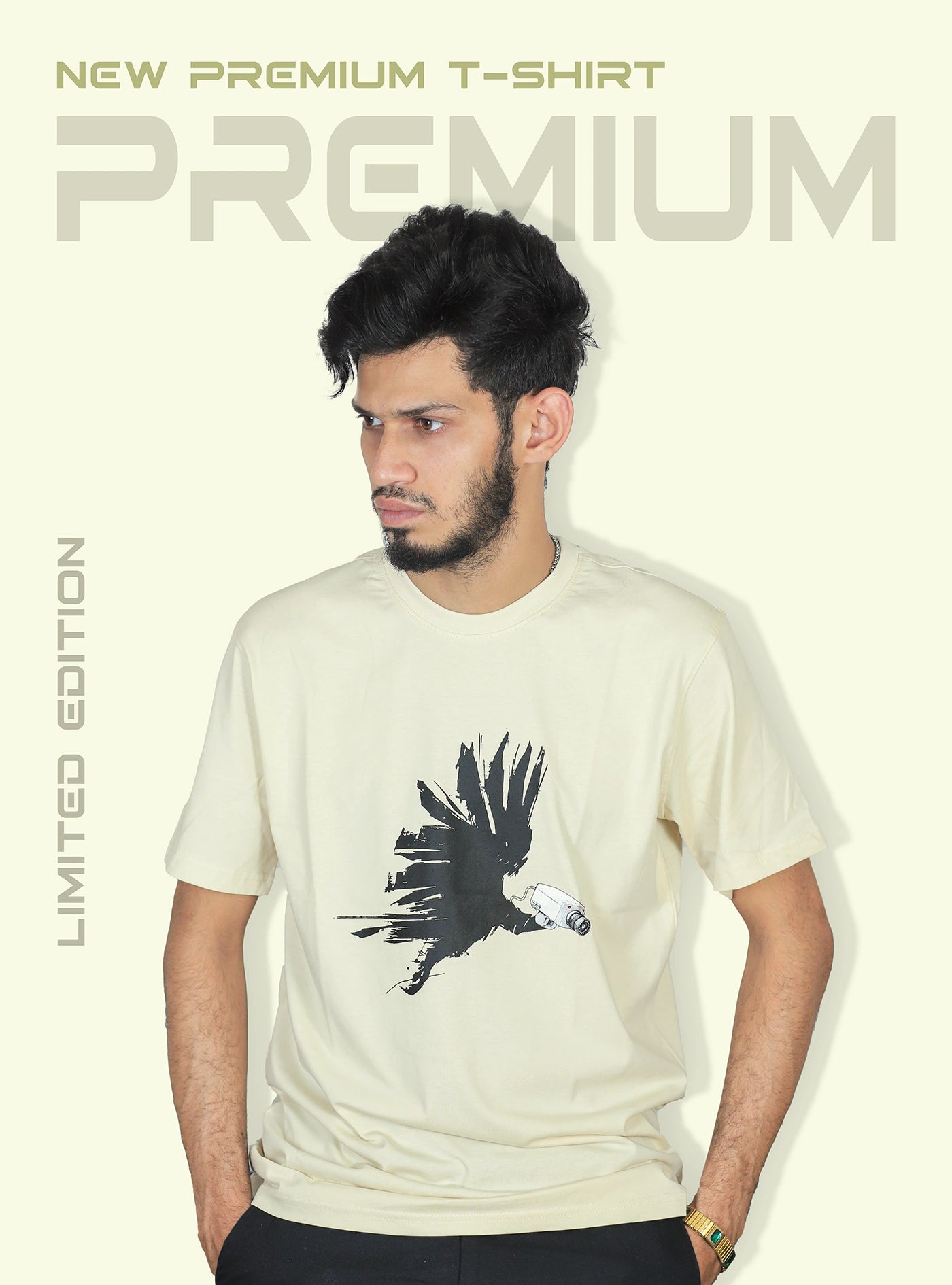 Premium Printed T-Shirts – Beige