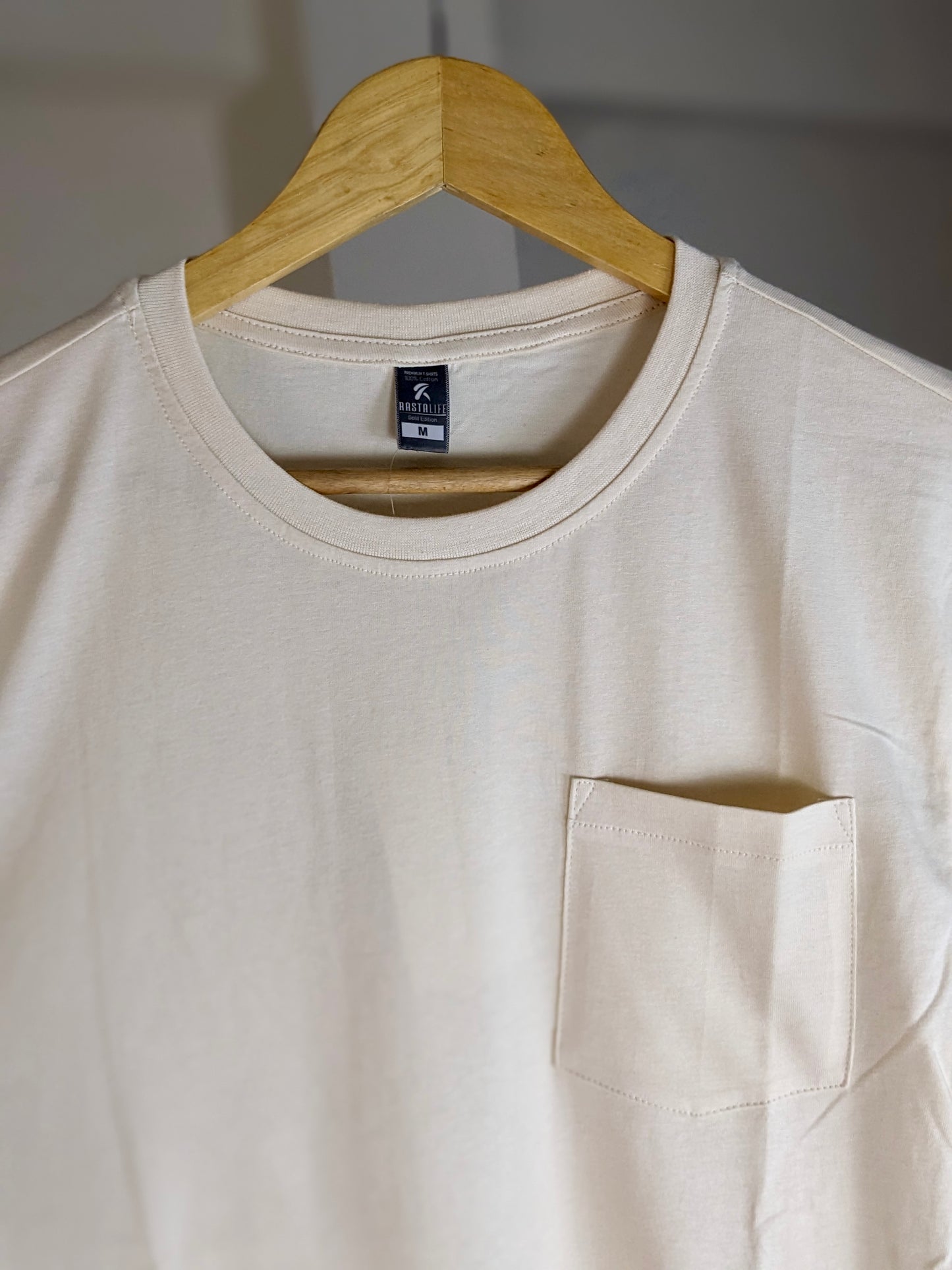 Premium Solid Pocket T-Shirt - Biege