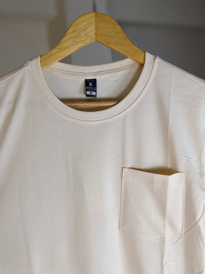 Premium Solid Pocket T-Shirt - Biege