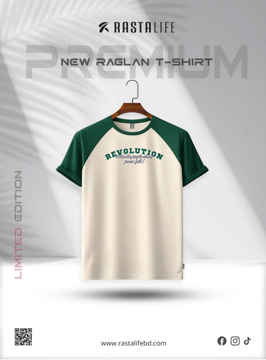 Premium Raglan T-Shirt – Beige & Bottle