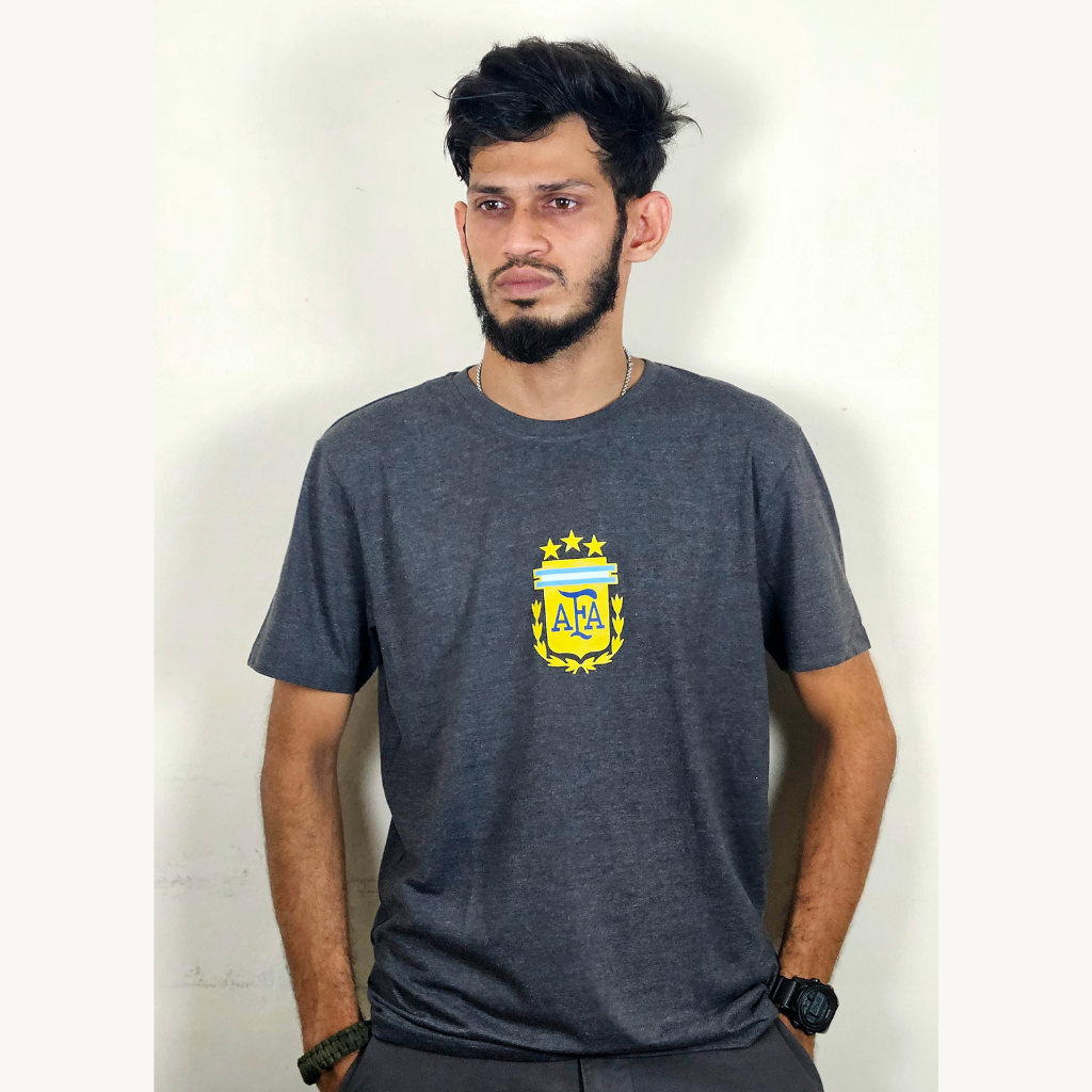 Argentina Charcoal Gray T-Shirt - 180GSM