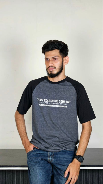 Premium Raglan T-Shirt – Gray & Black