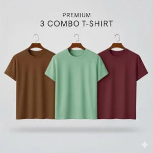premium half sleeve t shirts coffee, mint, maroon (3 pack)
