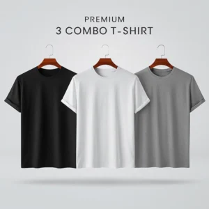 premium half sleeve t shirts white, black, gray (3 pack)